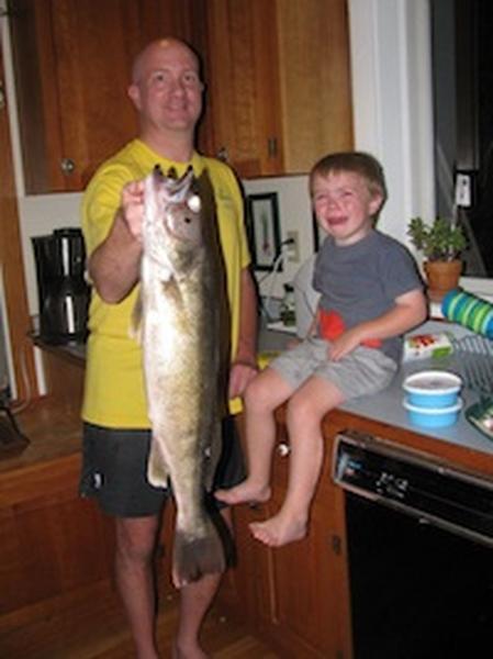 27 inches, 5.8 pound walleye from Caz lake. His sad face here was nothing like what it was when we pulled this fish into the canoe.