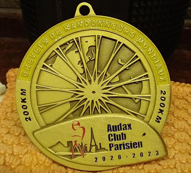 My 200k Brevet medal