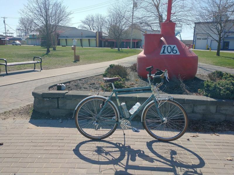 Buoy 106 sits in a playground in Sylvan Beach