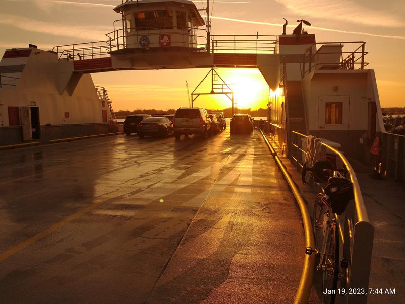 Sunrise run over the St. Johns River on the ferry at Mayport