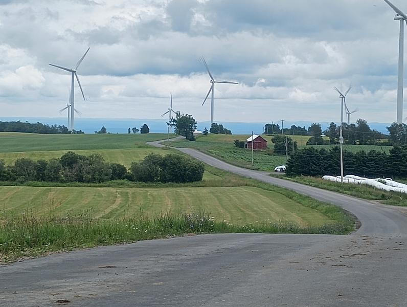 Wind farm on the eastern side of the Tug Hill Plateau.