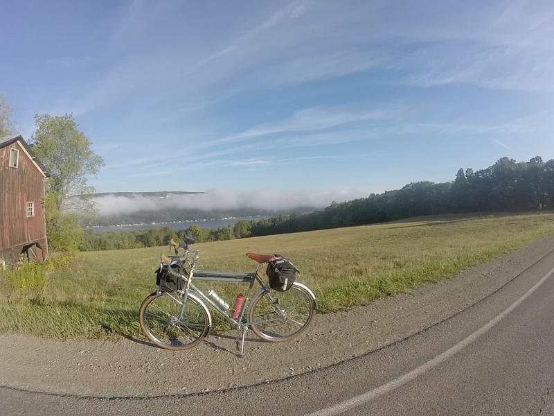 Clouds above Keuka Lake in the early morning.