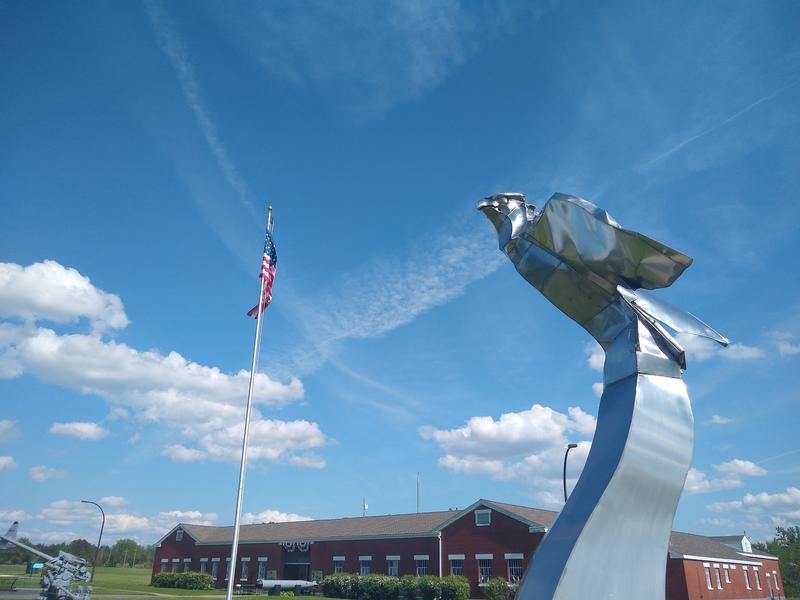 Steel eagle near the veterans' museum in Sampson State Park on the east shore of Seneca Lake